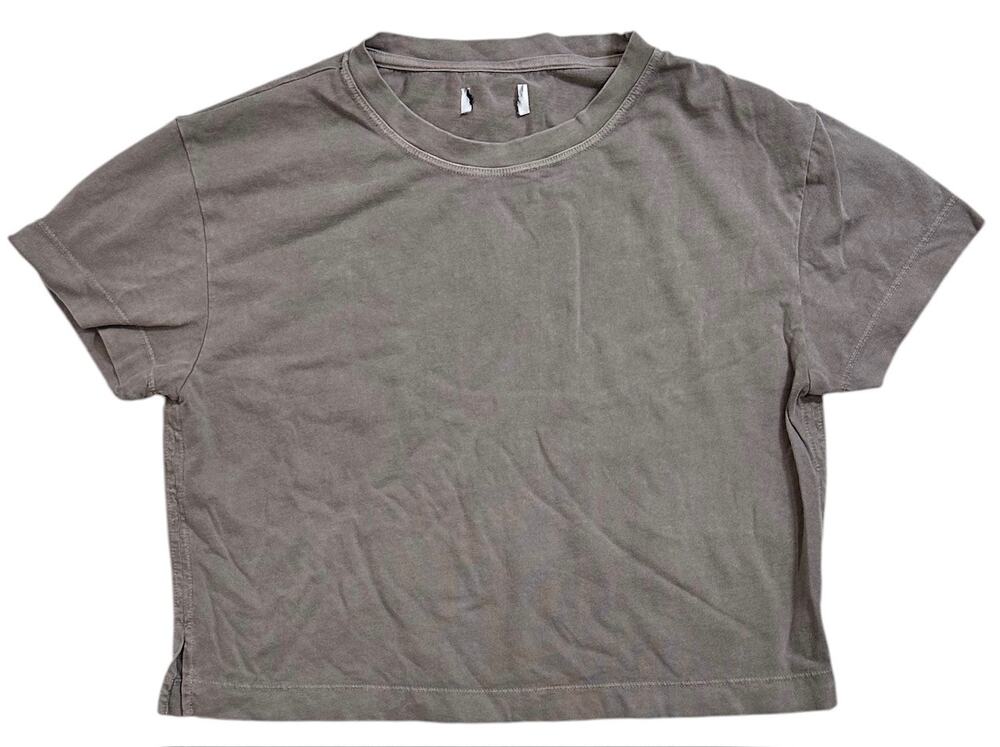 Rowan Women's Reagan Short Sleeve Oversized Boyfriend Top Tee T-Shirt in Stone